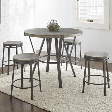 Crystal City Portland 5-Piece Counter Height Dining Set in Gray, , large