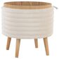 Lumisource Tray Plush 2-Piece Storage Ottoman Set in Cream, , large