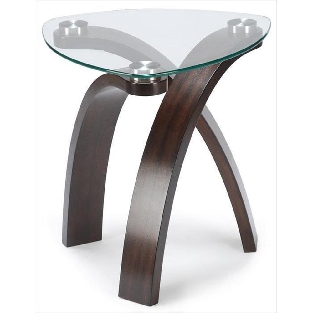 Nicolette Home End Table in Dark Mahogany and Glass, , large