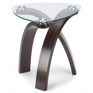 Nicolette Home End Table in Dark Mahogany and Glass, , large