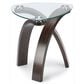 Nicolette Home End Table in Dark Mahogany and Glass, , large