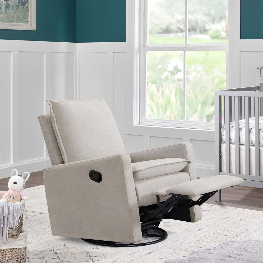 M Design Village Uptown Swivel Push Back Rocker Recliner in Sand, , large