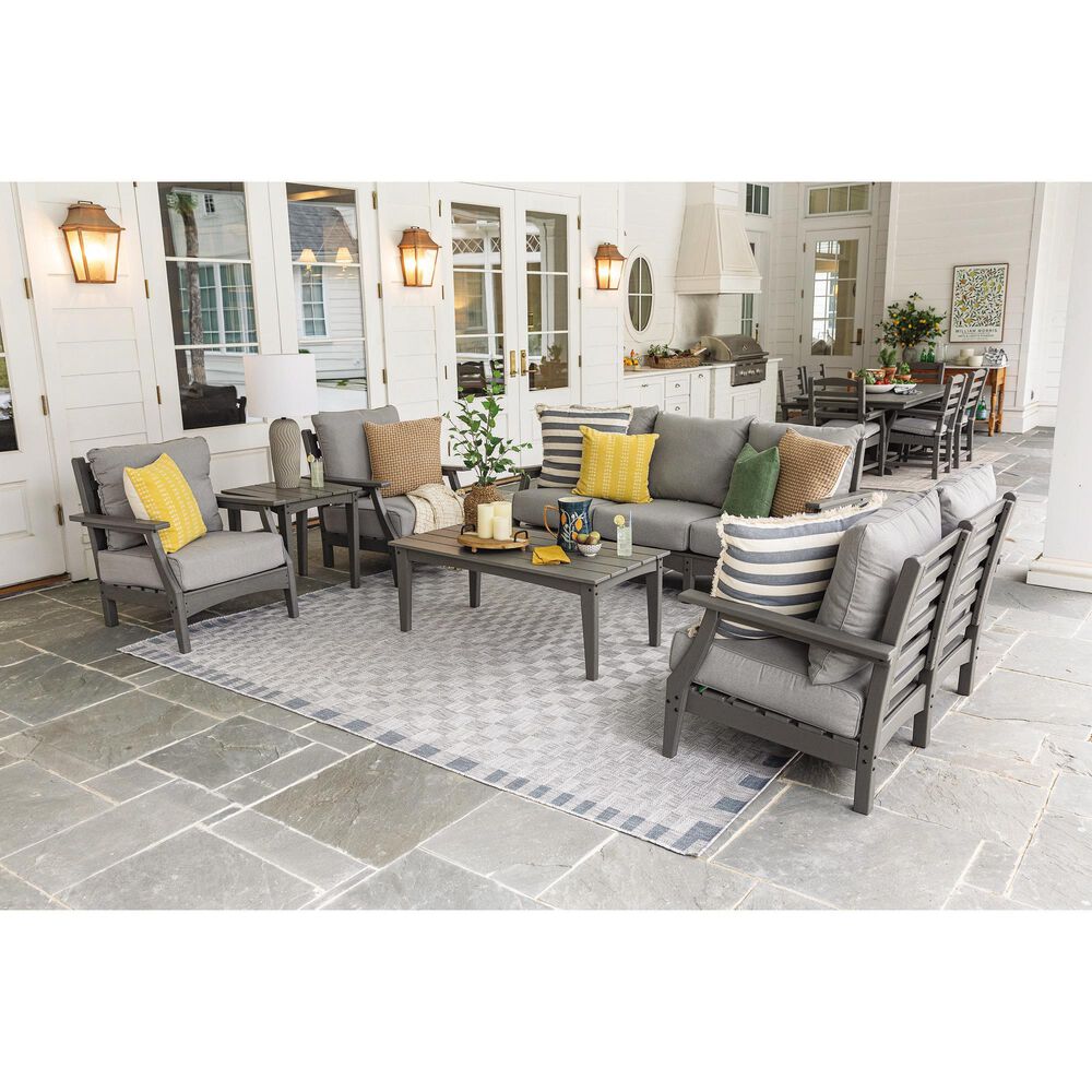 Ashley Visola Stationary Sofa with Cushion in Gray, , large