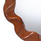 Baxton Studio Bahati Sculpted Wavy Round Wall Mirror in Mahogany Brown, , large