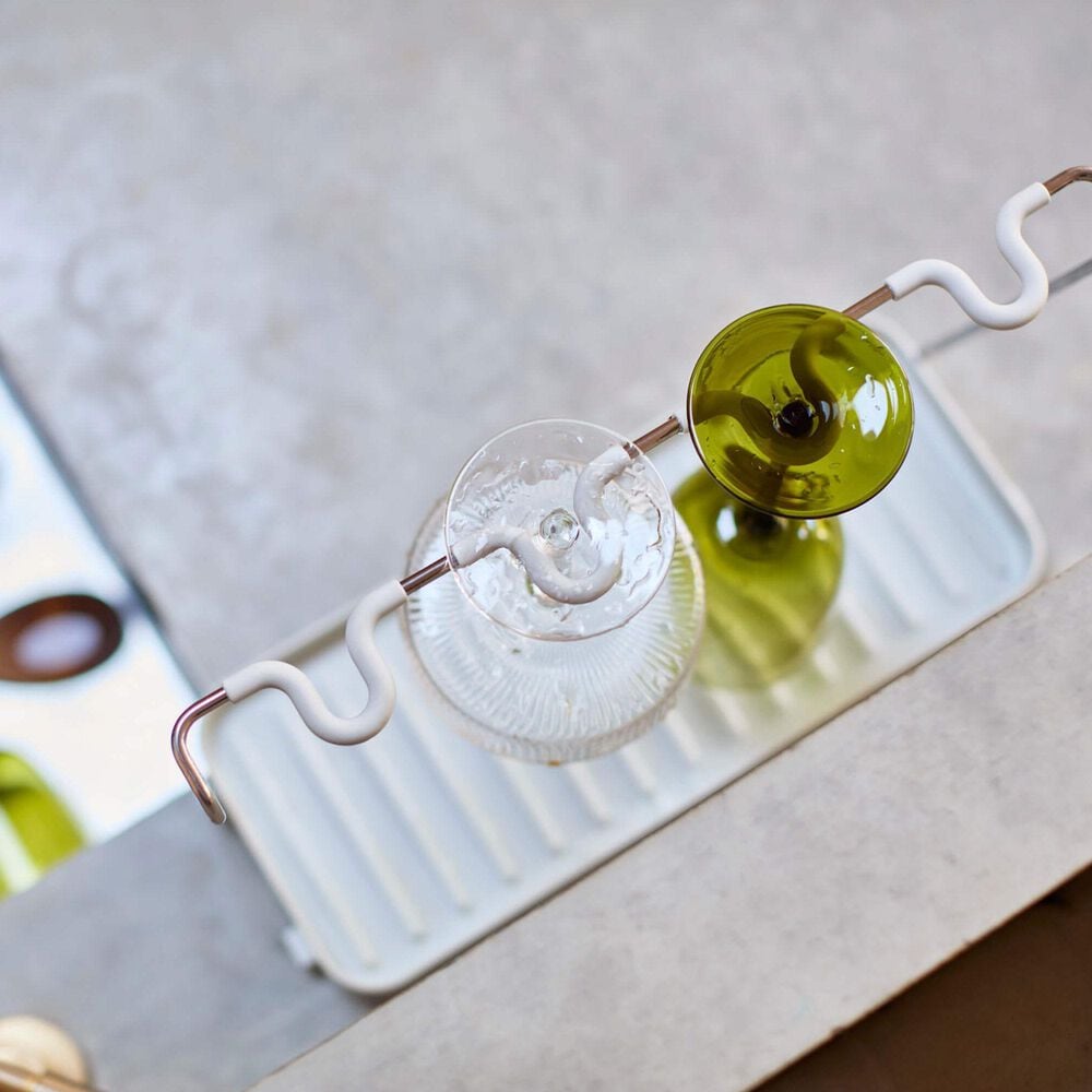 Joseph Joseph DrySmart Folding Wine Glass Drying Rack in Stone, , large