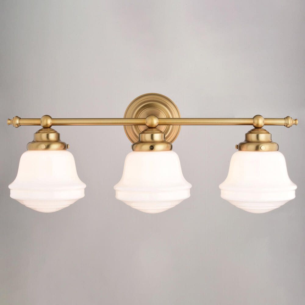Vaxcel Huntley 3-Light Bathroom Vanity in Natural Brass, , large