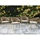 Ashley Orchard Beach Patio Arm Chair with Cushion in Beige (Set of 4), , large