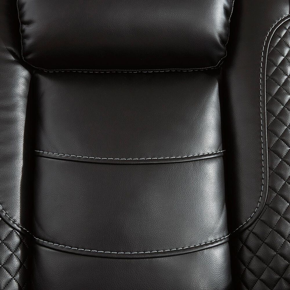 Signature Design by Ashley Party Time Power Reclining Sofa with Power Headrest in Midnight, , large