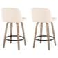 LumiSource Toriano Swivel Counter Stool with Cream Faux Leather Upholstery in Whitewashed and Black (Set of 2), , large