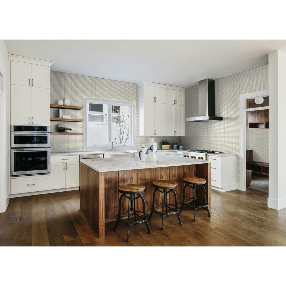 Emser Jargon Ivory 1" x 4" Stacked on 12" x 12" Honed Porcelain Mosaic Sheet, , large