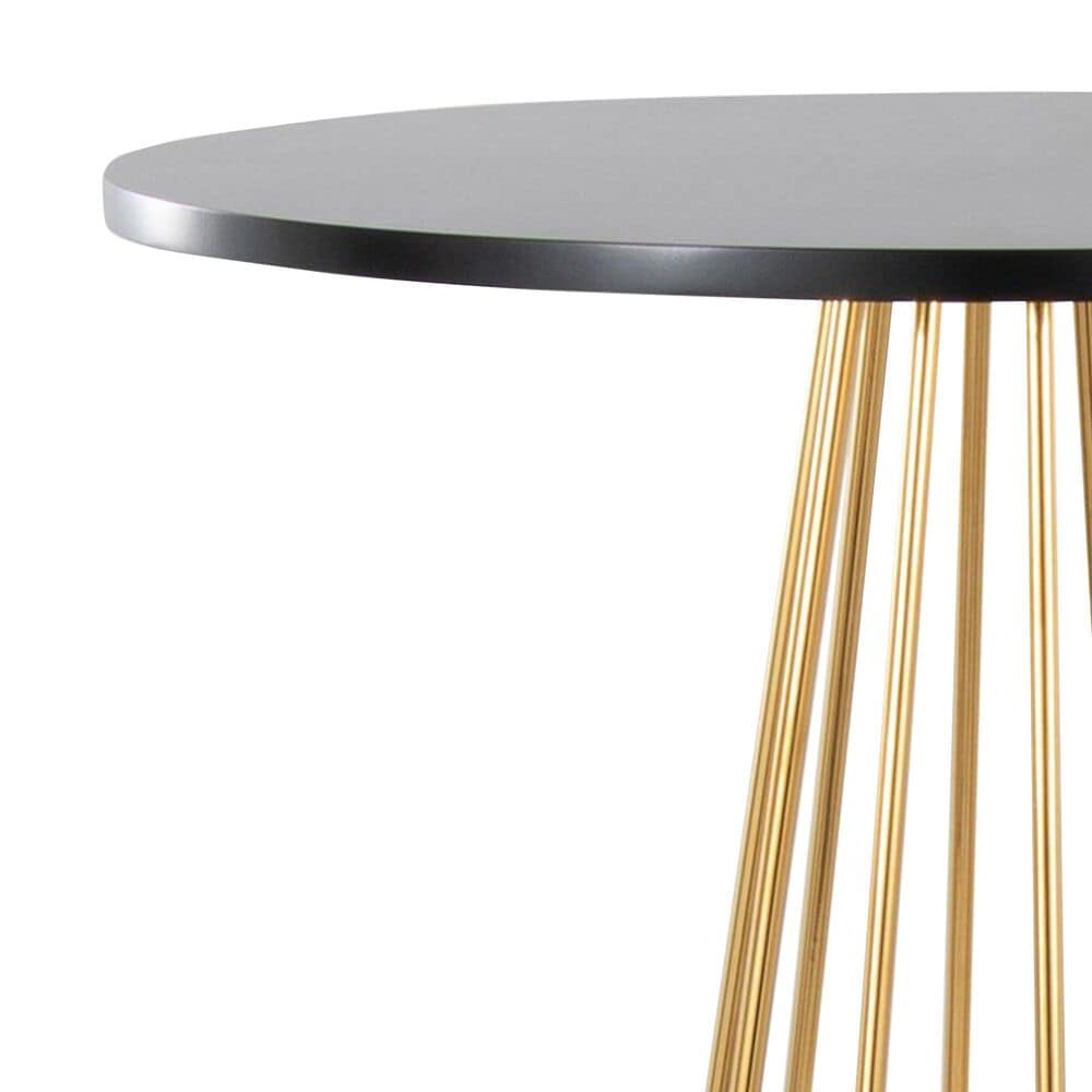 LumiSource Canary Bar Table in Gold Metal and Black Wood, , large