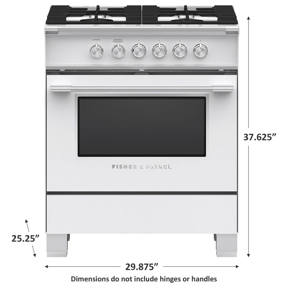 Fisher &amp; Paykel 30&quot; Freestanding Classic Gas Range in White, , large