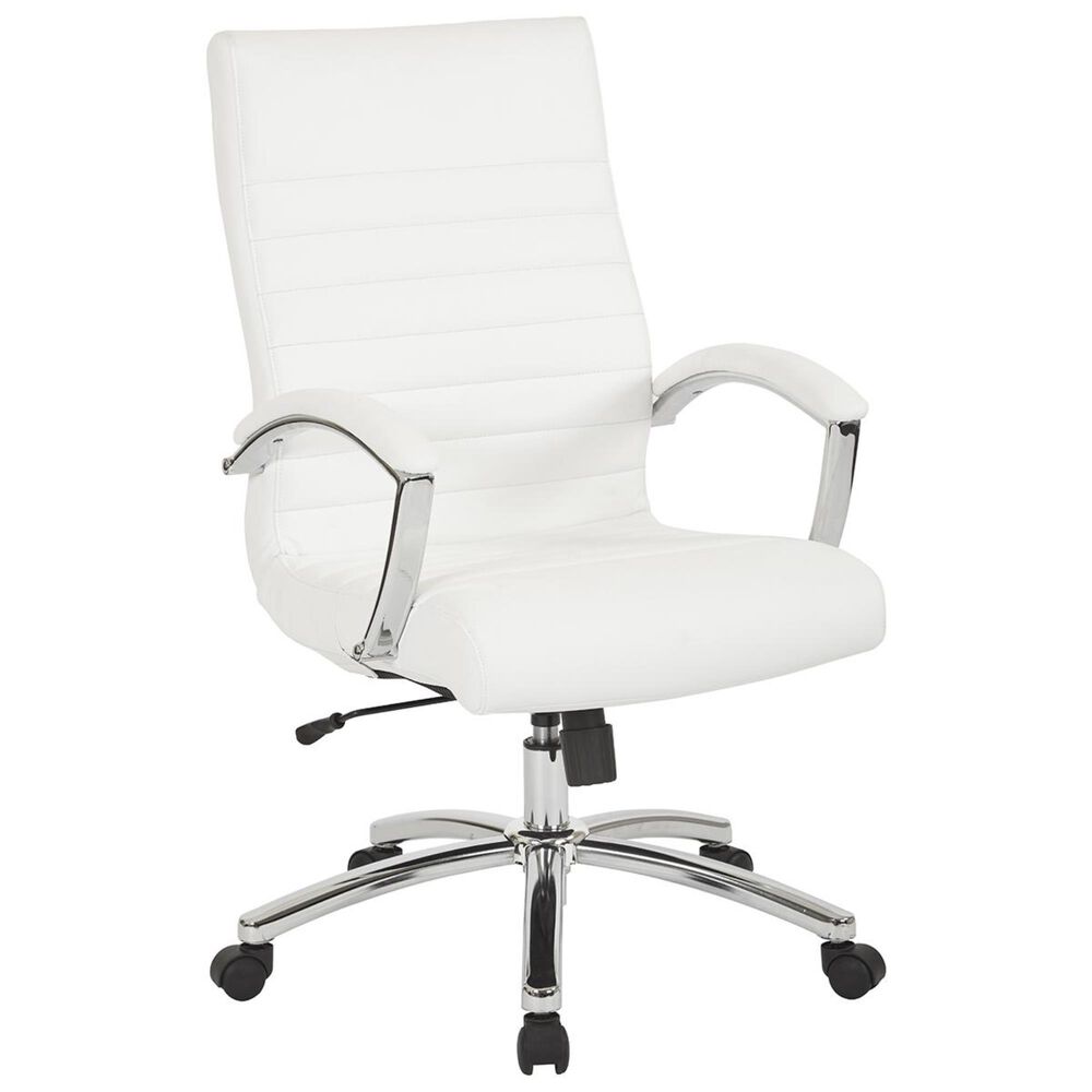 OSP Home FL Series Mid Back Executive Chair in White, , large
