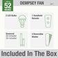 Hunter Dempsey 52" Ceiling Fan with Lights in Fresh White, , large