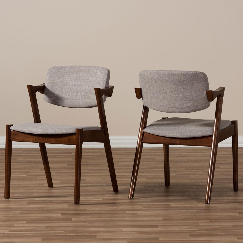 Baxton Studio Elegant Arm Chair in Dark Walnut (Set of 2), , large