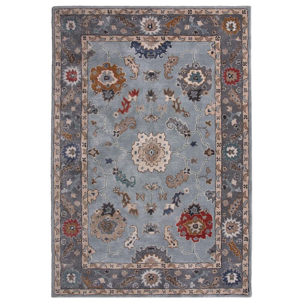 RIZZY Sapphire Blue and Gray 5" x 8" Area Rug, , large