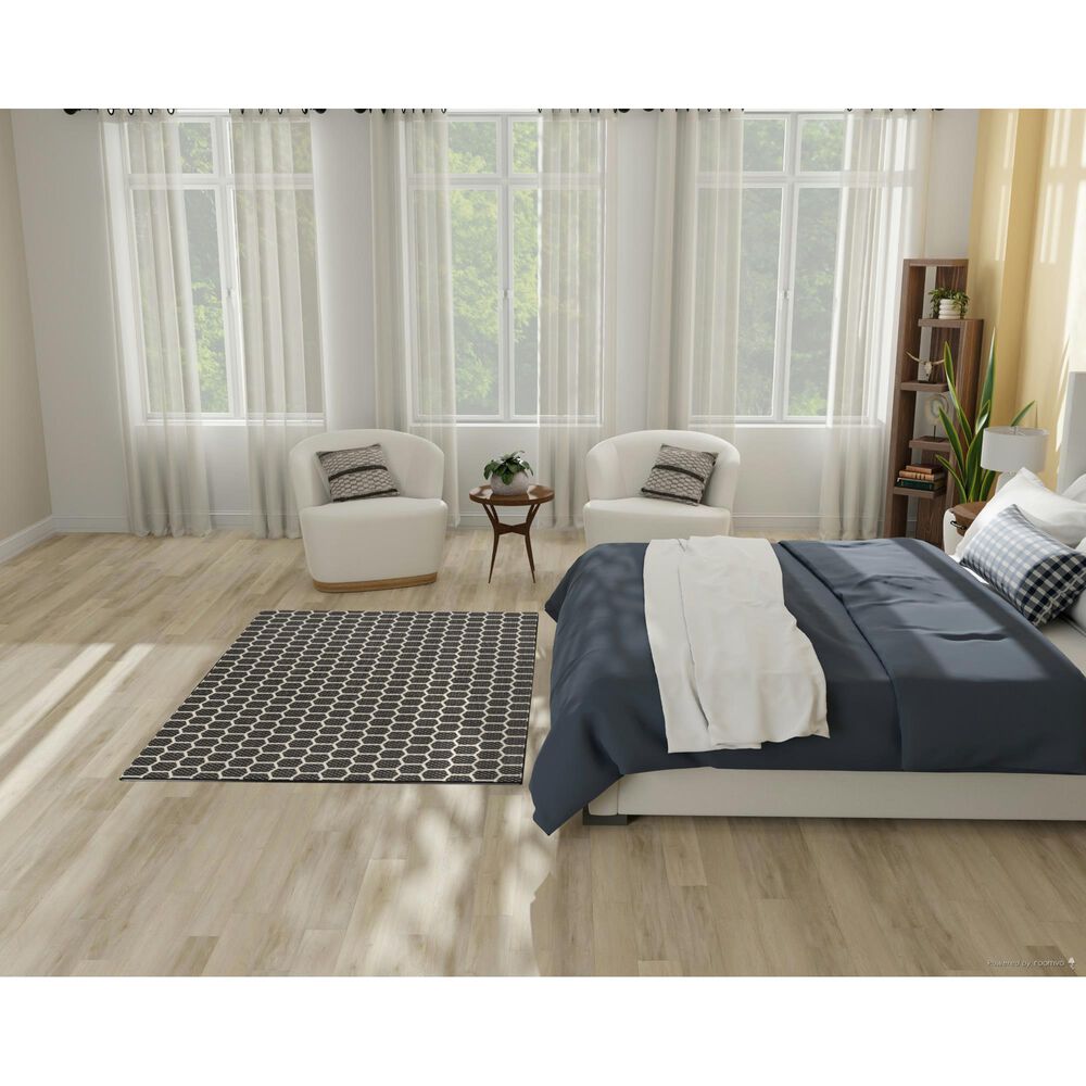 Nourison Twist Reversible 4&#39; x 6&#39; Black Indoor/Outdoor Area Rug, , large