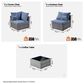 HOMLUX 5-Piece Patio Conversation Set with Grey Wicker in Denim Blue, , large