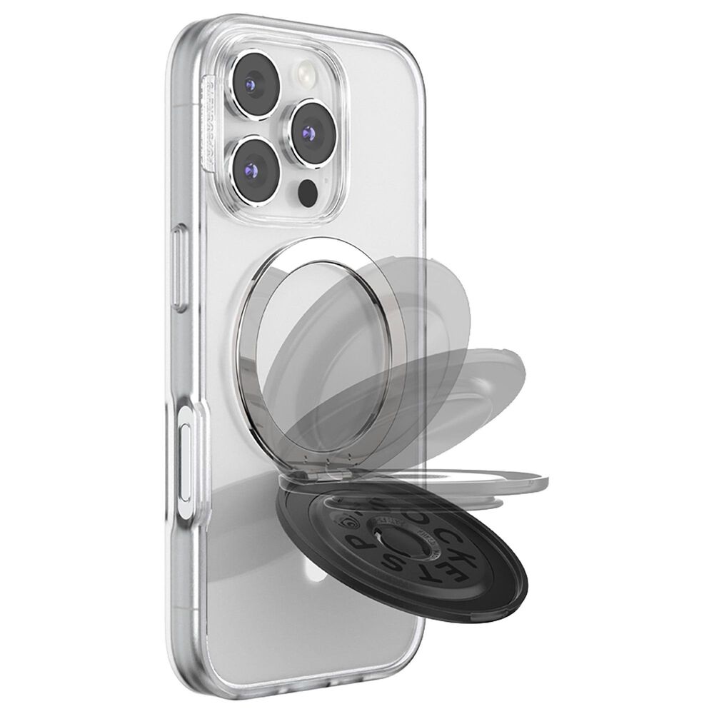 PopSockets MagSafe Circle Kick-Out PopGrip in Aluminum Radial Black, , large