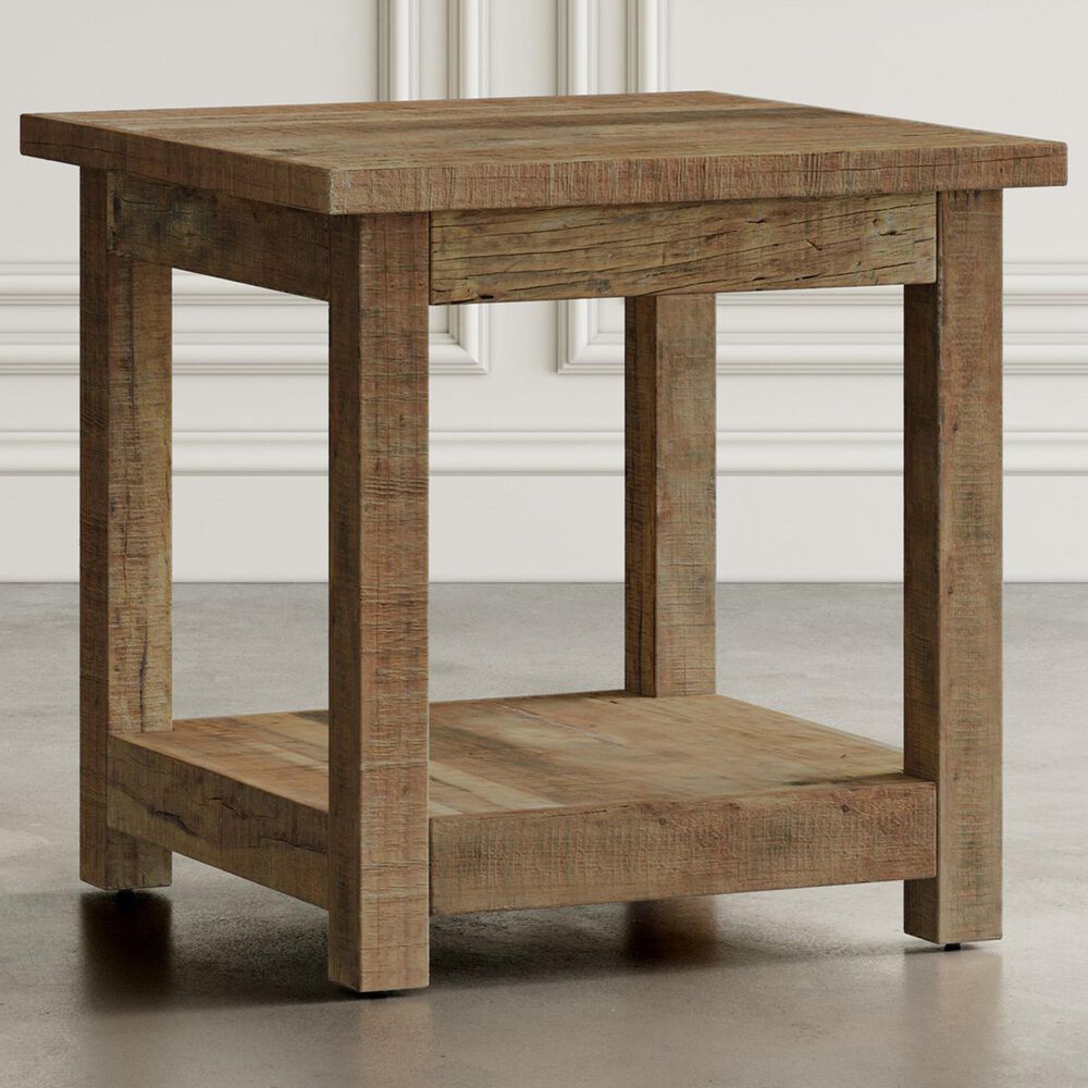 Waltham Reclamation 1-Shelf End Table in Brown, , large