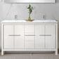 Lexora Home Lafarre 60" Double Bathroom Vanity in White with 2 cm White Quartz Top and Rectangular Sinks, , large