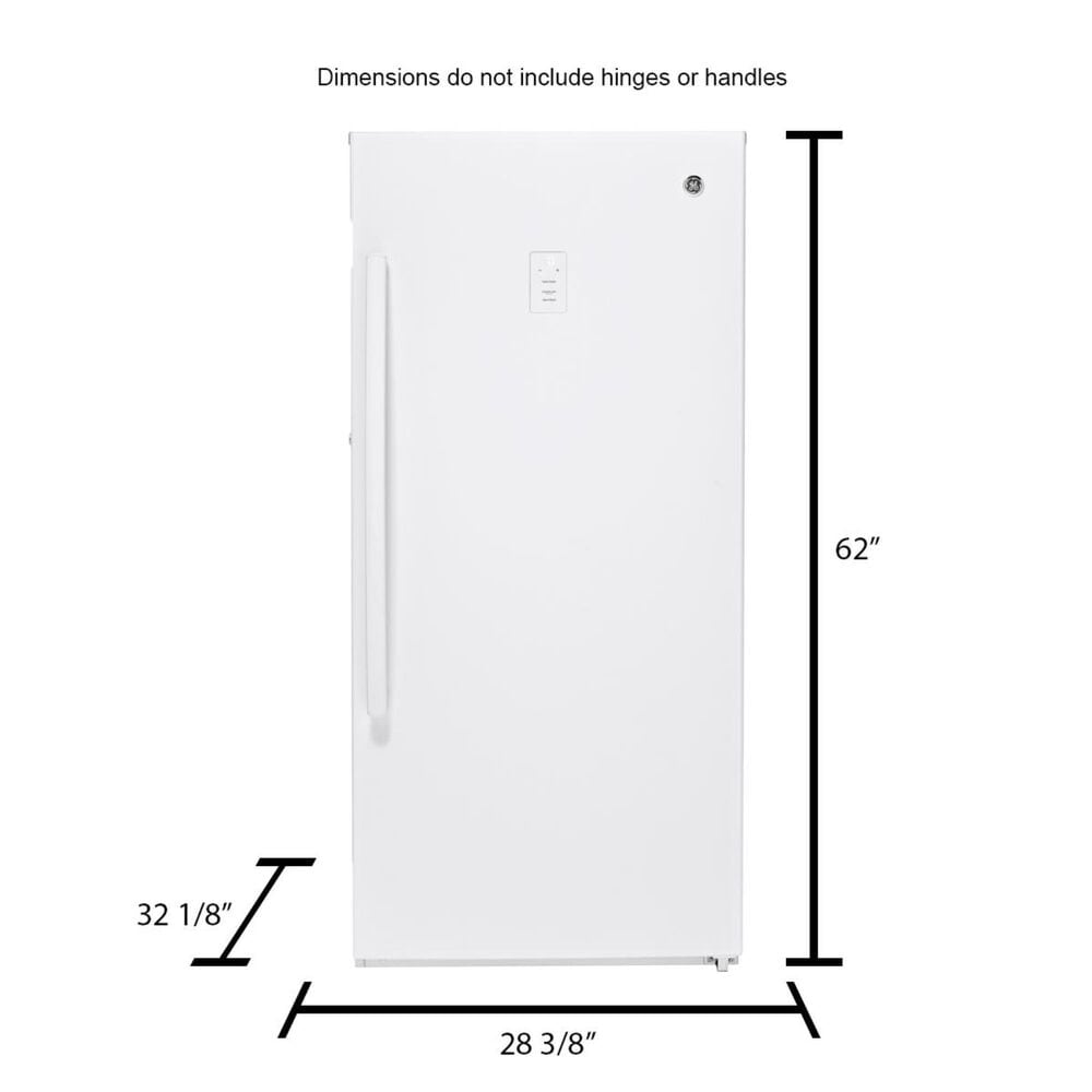 GE Appliances 14.1 Cu. Ft. Frost-Free Upright Freezer in White, , large