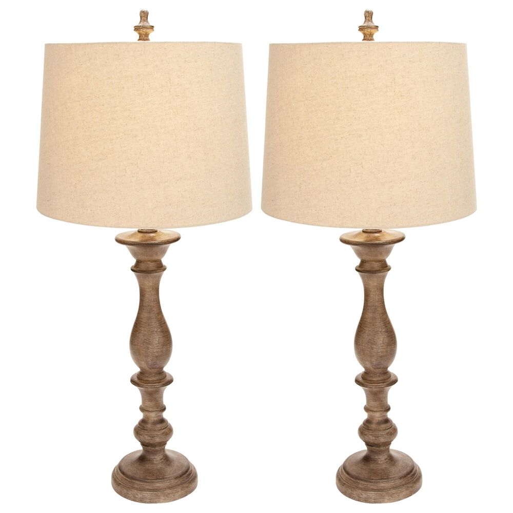 Maple and Jade 15" x 31.5" Traditional Table Lamp in Brown (Set of 2), , large