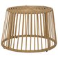 Hearth and Haven Elaine Outdoor Faux Rattan Side Table with Cage Frame Design in Light Brown, , large