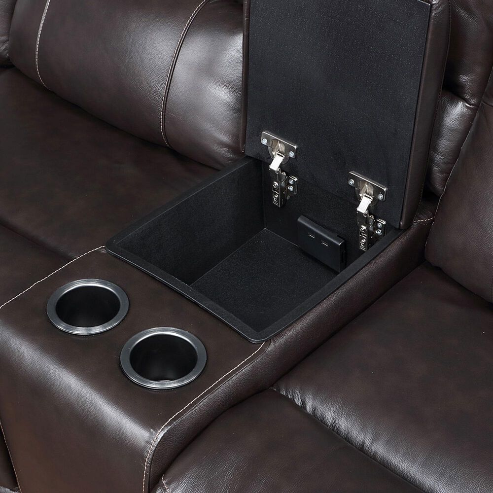 Steve Silver Alexandria 6-Piece Power Reclining Sectional in Chocolate, , large