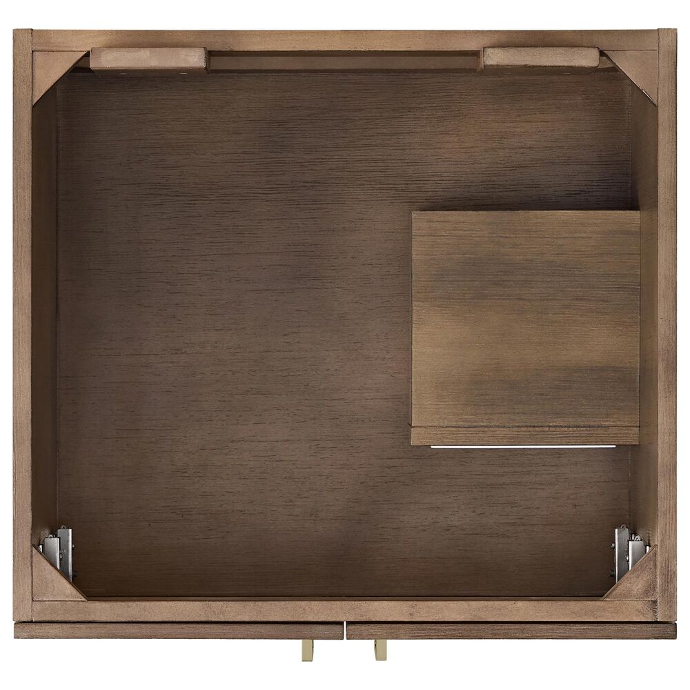 37B Mauri 24" Single Bathroom Vanity with Metal Baase in Walnut Drift with High-Profile 4" White Composite Stone Top, , large