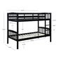 Linon Home Decor Perryton Twin Over Twin Bunk Bed in Sleek Black, , large