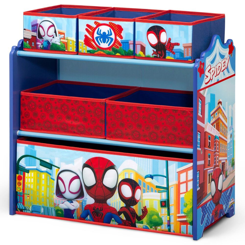 Delta Children Spidey and Friends 6-Bin Design and Store Toy Organizer in Red, , large