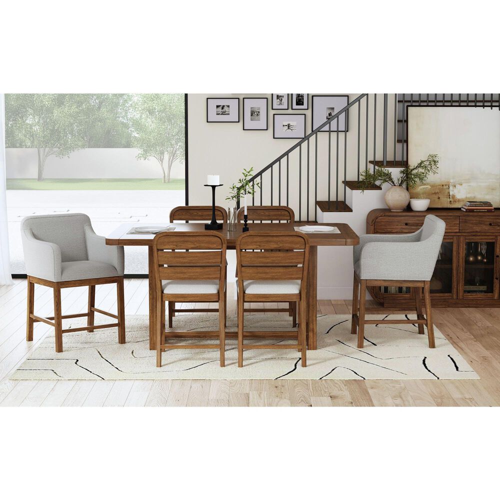Mayberry Hill Glinda Side Chair with Light Grey Fabric in Brown, , large
