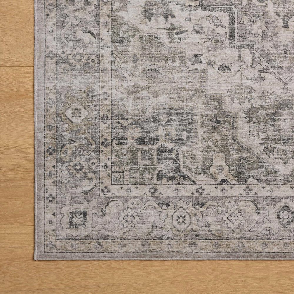 Amber Lewis x Loloi Josie 2&#39;3&quot; x 3&#39;9&quot; Silver and Natural Area Rug, , large