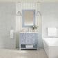 James Martin Vanities Breckenridge 36" Single Bathroom Vanity in Serenity Blue with 3 cm Carrara White Marble Top and Rectangular Sink, , large