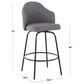 Lumisource Ahoy Swivel Counter Stool with Cream Cushion in Walnut and Black, , large