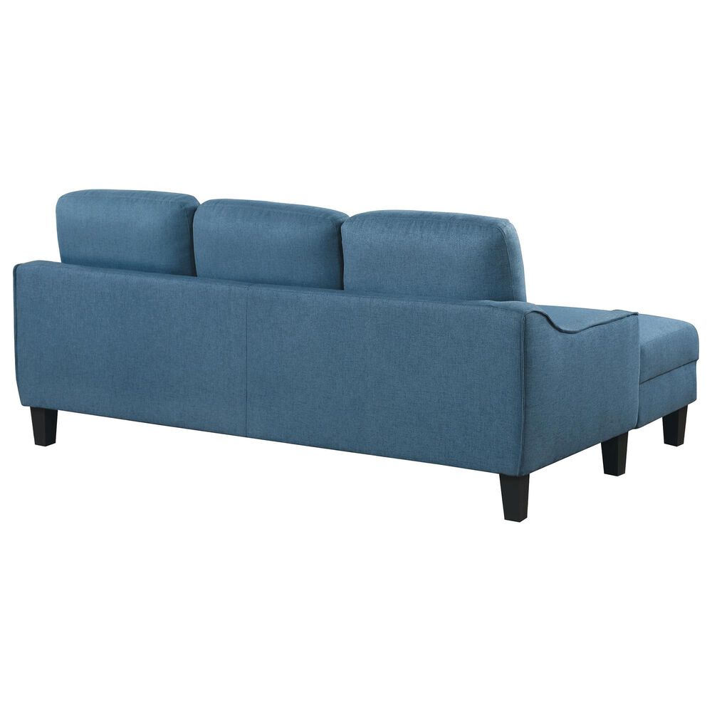 OSP Home Lester 1-Piece Stationary Sleeper Sofa Chaise in Blue, , large