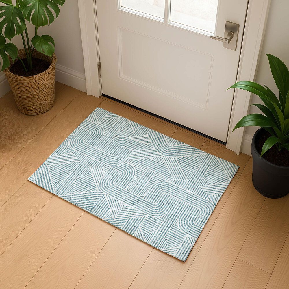 Dalyn Rug Company The Reserve TR14 Teal 2&#39;6&quot; x 3&#39;10&quot; Indoor/Outdoor Area Rug, , large