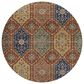 Dalyn Rug Company Silk Road Paprika, Copper, Gold, Sage, Navy and Copper 8" Round Area Rug, , large