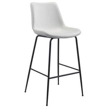 Zuo Modern Byron Barstool in White and Black, , large