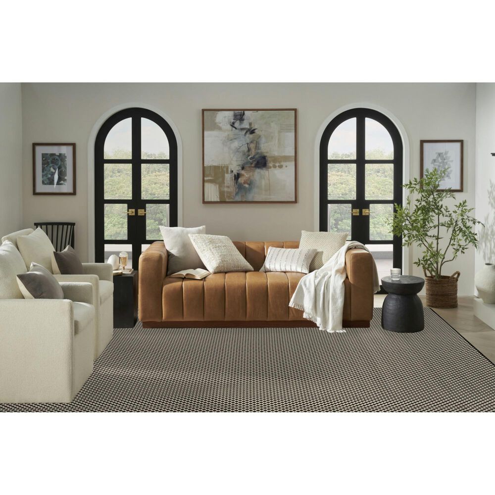 Nourison Courtyard Black and White 9&#39; x 12&#39; Indoor/Outdoor Area Rug, , large