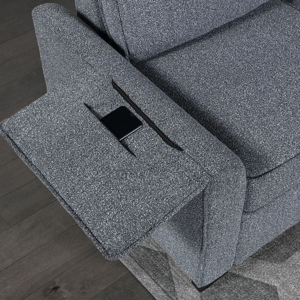 Modern Market 2-Piece Stationary Reversible Sofa Bed with Chaise in Dark Grey, , large