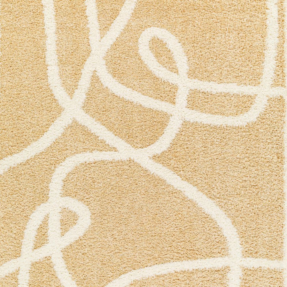 Surya Rodos Abstract 5&#39;3&quot; x 7&#39; Mustard, White, Tan Area Rug, , large