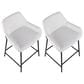 LumiSource Daniella Counter Stool with White Upholstery in Black (Set of 2), , large