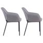 LumiSource Daniella Arm Chair with Grey Cushion in Black (Set of 2), , large