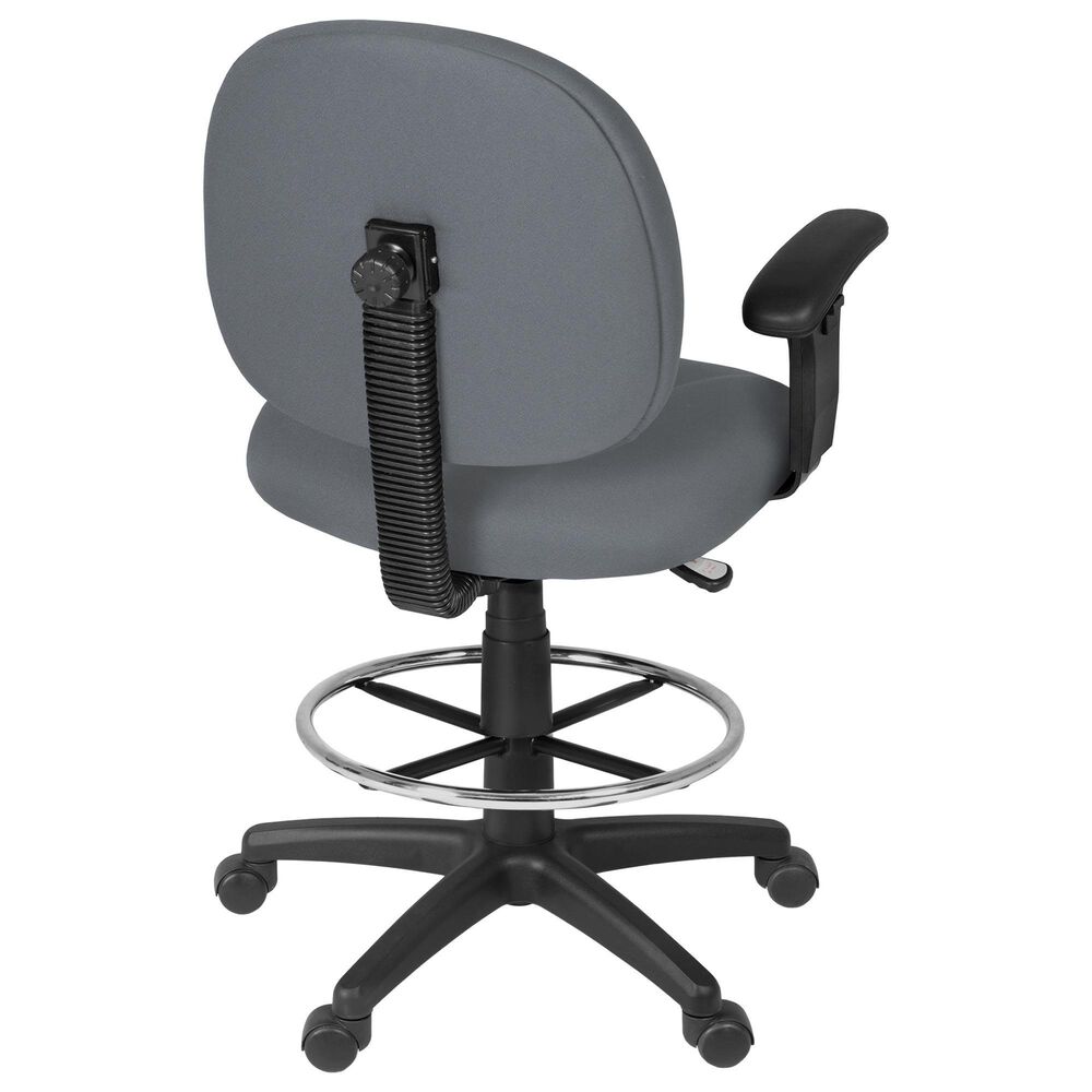 Regency Global Sourcing Comfort Series Swivel Computer Task Chair with Adjustable Arms and Drafting Kit in Grey, , large