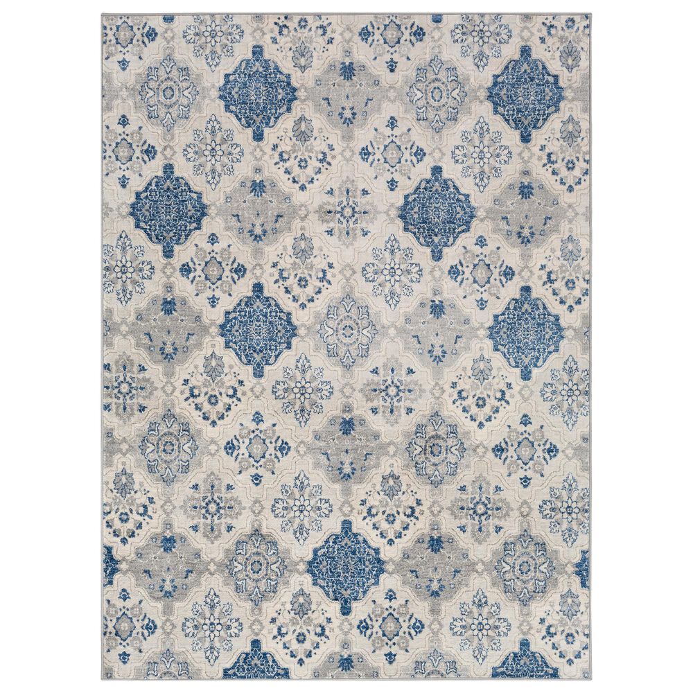 Surya Monaco MOC-2309 2' x 3' Bright Blue, Navy, Cream, Silver and Gray Scatter Rug, , large