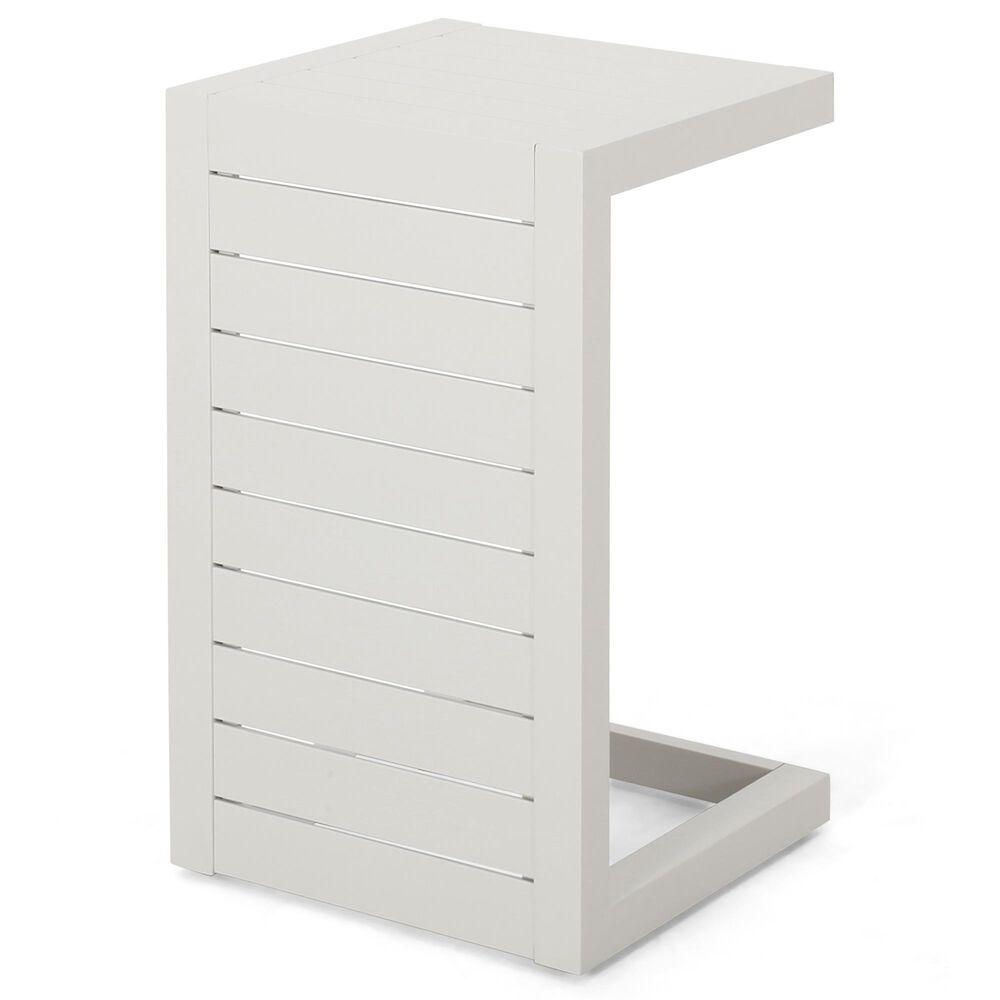 Noble House Cape Coral Patio End Table in White Table Only Nebraska