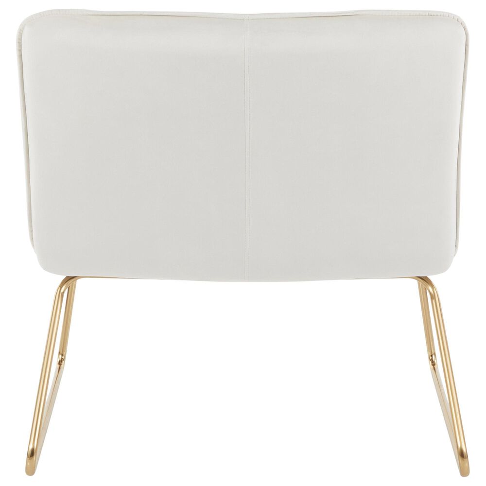 Lumisource Casper Accent Chair in Cream Velvet and Gold, , large