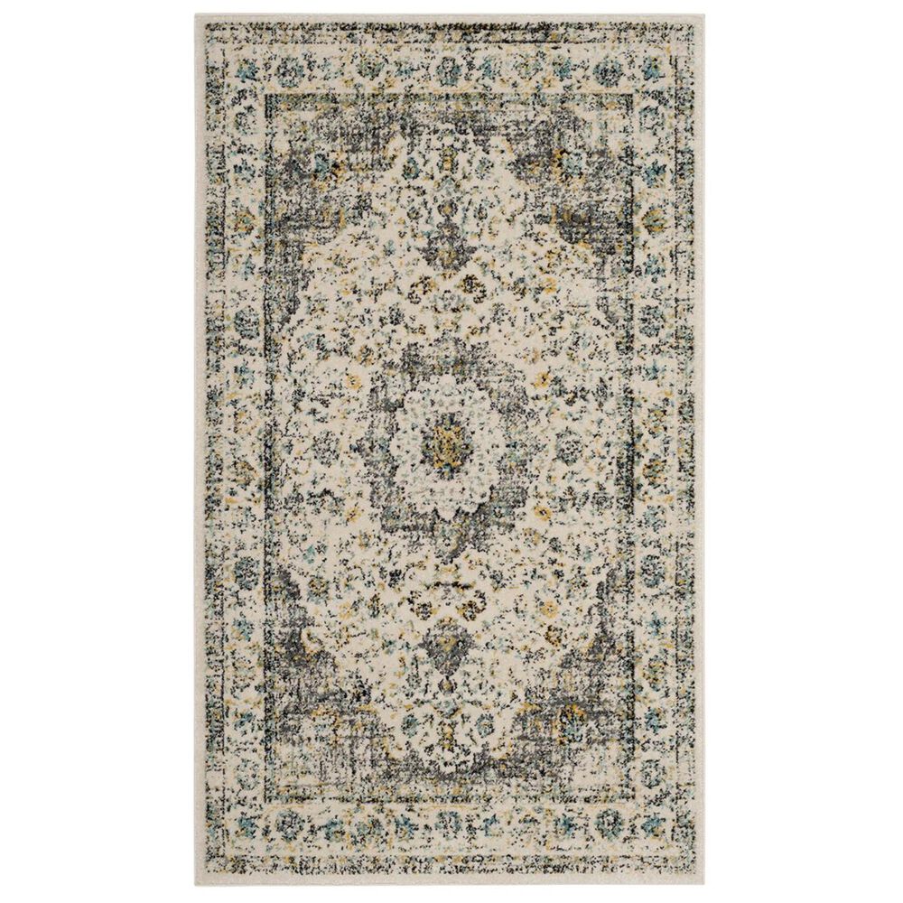 Safavieh Evoke EVK220B-3 3&#39; x 5&#39; Grey/Gold Area Rug, , large
